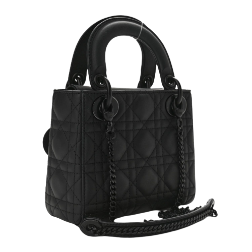 Túi Mini Lady Dior màu đen ultra matte calfskin 17cm best quality