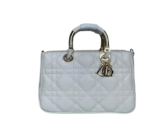 Christian Dior White Leather Lady Dior Bag In Dubai - Master Copy Dubai