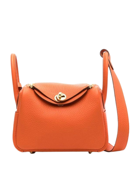 Hermes Orange Mini Lindy 2 Way Bags In Dubai - Master Copy Dubai