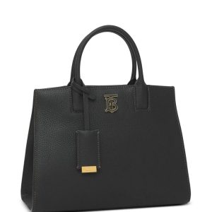 Burberry Frances Logo Plaque Tote Bag Black Colour In Dubai